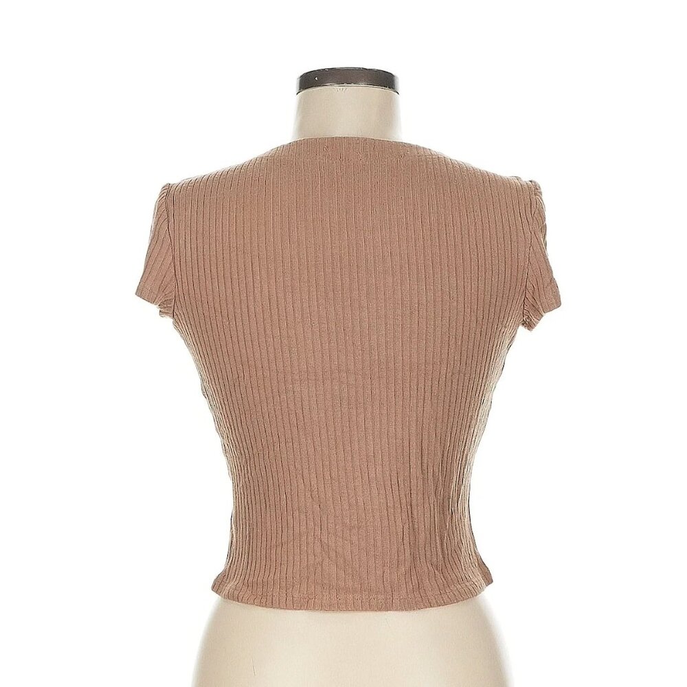Reformation Nella Knit Button-Front Crop Top – Camel Brown (RARE color) - Picture 4 of 7